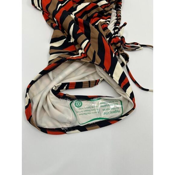 NWT MICHAEL Michael Kors MM8P074 Terracotta Zebra Print Swimsuit Women's 4 - Picture 9 of 9